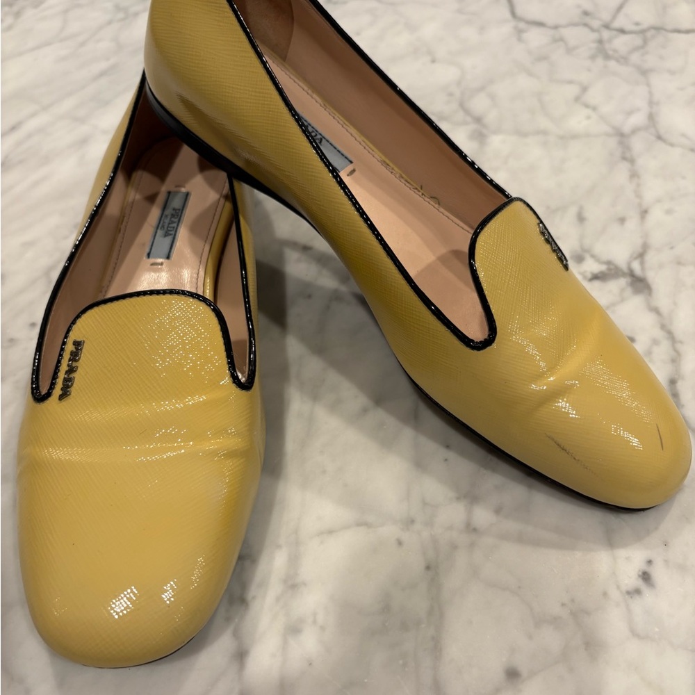 Prada Yellow Flats Sleek Minimalist Design